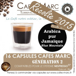 Café Jamaïque Blue Moutain récolte 2015 en capsules
