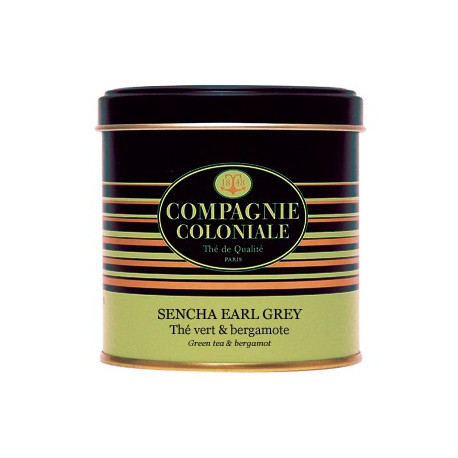 Thé Sencha Earl Grey en Boite Métal Luxe Compagnie Coloniale